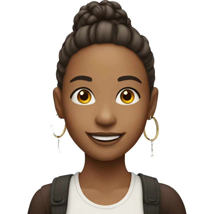 smiling girl with hoop earrings  emoji