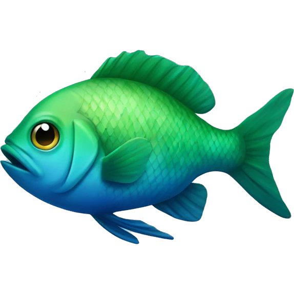 blue and green fish emoji