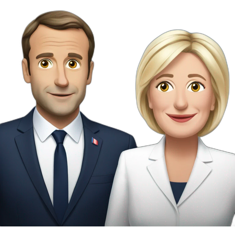 Emanuel Macron avec Marine le Pen emoji