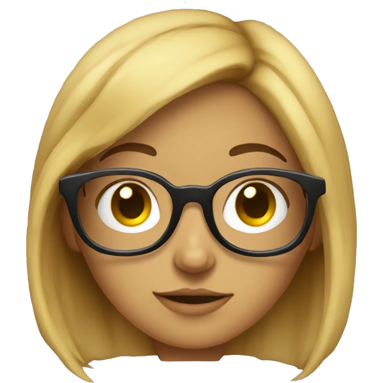 cute nerdy girl with spec  emoji
