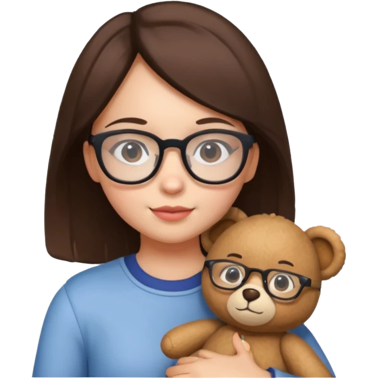 girl glasses with teddy  emoji