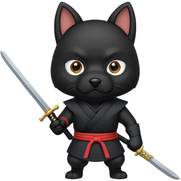 dog ninja with sword emoji
