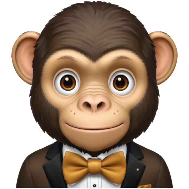 chimpanzee with bow tie emoji