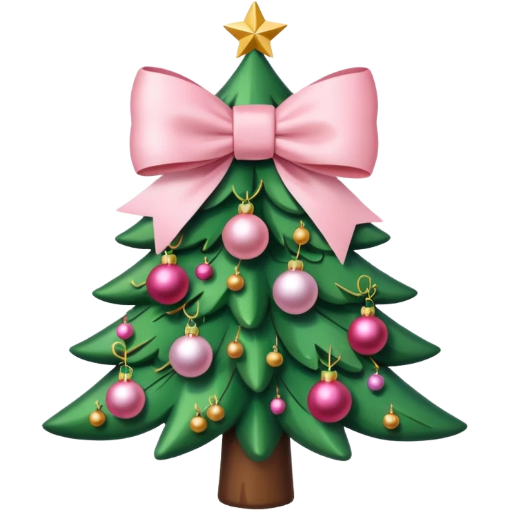 Light Pink bow Christmas tree  emoji