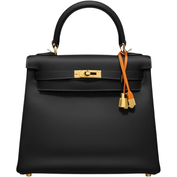 hermes kelly black matte color bag emoji