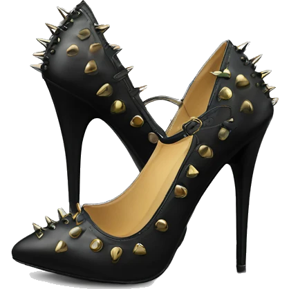 Black sting rivet heels  emoji