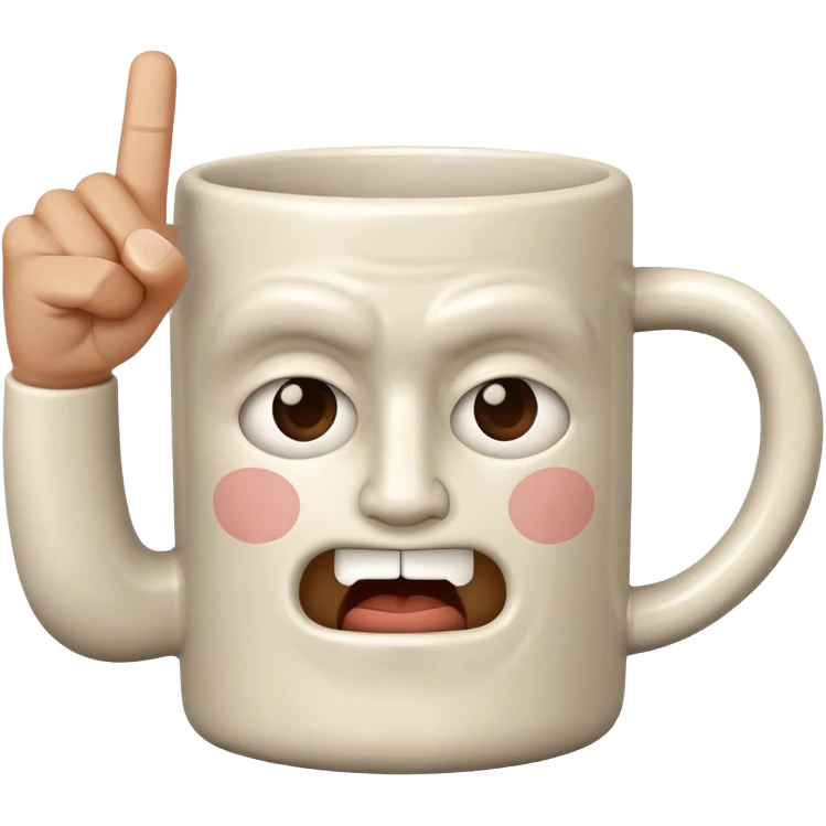 Mug face holding up middle finger emoji