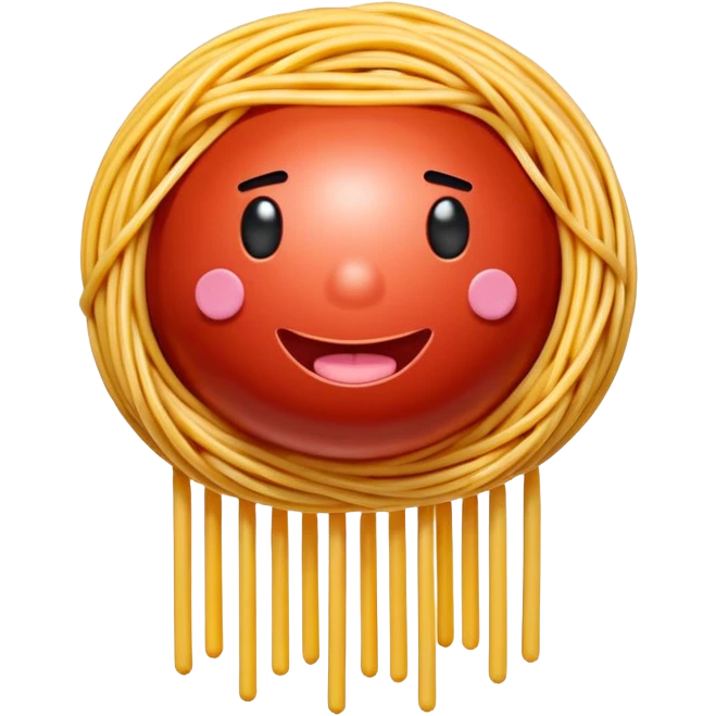 Jeff Koons style spam meatball spaghetti art sculpture  emoji