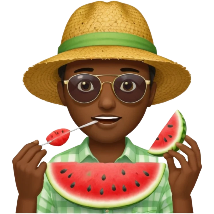 Black guy eating melon emoji