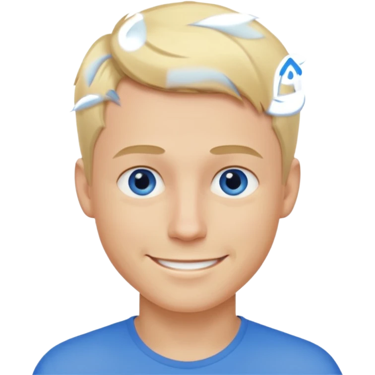Männlich,blaue schmale augenBlonde kurze Haare, leicht durchtrainiert emoji