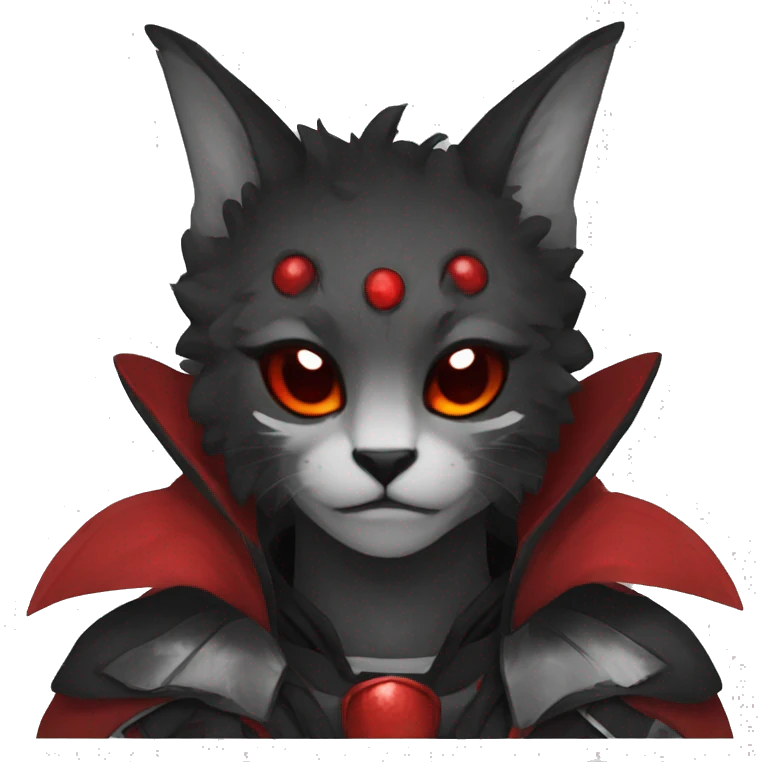 Black and Red Ethereal Cool Edgy Anthro Fakémon emoji