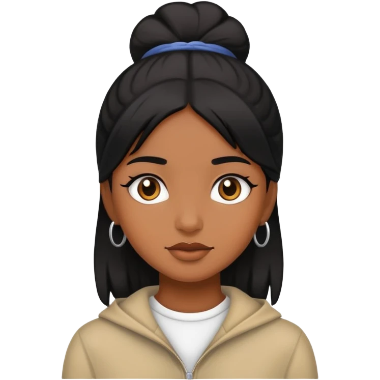 Chica morena con pelo negro emoji