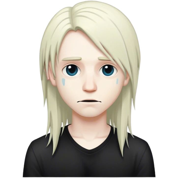 Man with long emo hair emoji