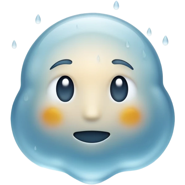 An emoji of foggy condensation on a glass surface. A slightly blurred, misty texture with some clear streaks where fingers have drawn or wiped. Soft, cool-toned colors to represent moisture and fog effect emoji