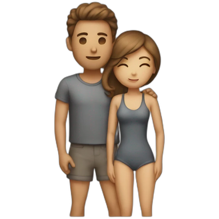Intimate relationship man and woman body emoji