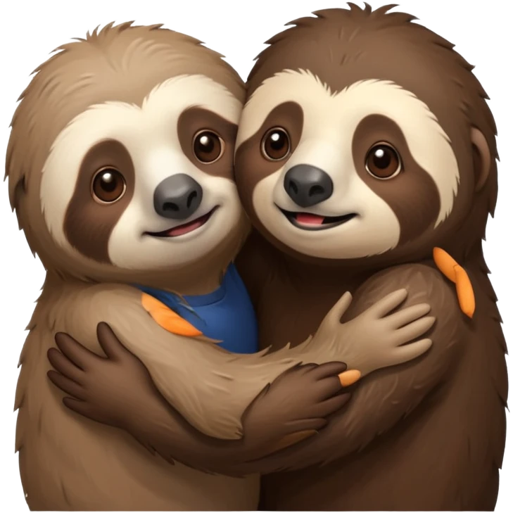 a sloth and a bear hugging emoji