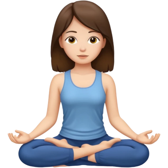 girl meditating with brunette hair  emoji