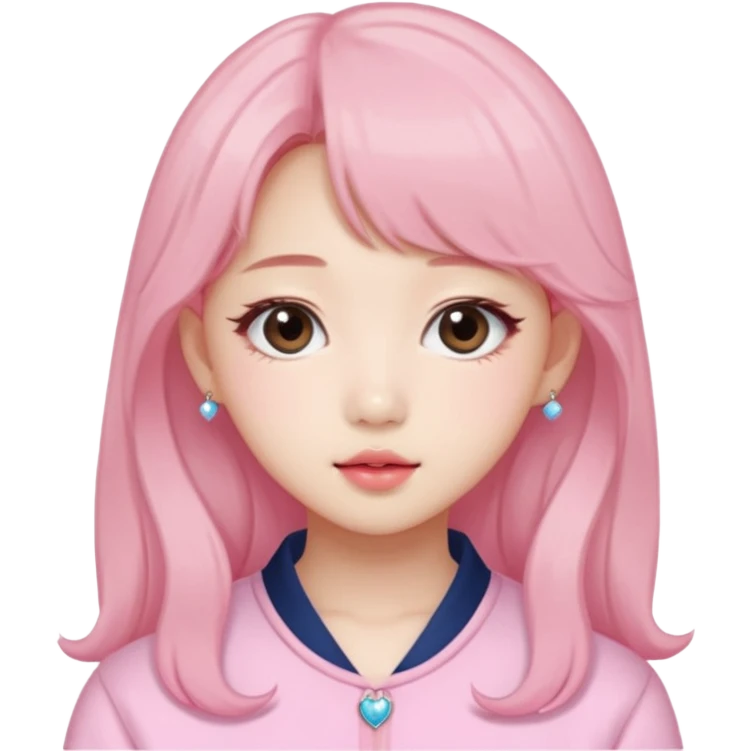 Jang wonyoung asian kpop cute girl pink coquette, pink background emoji