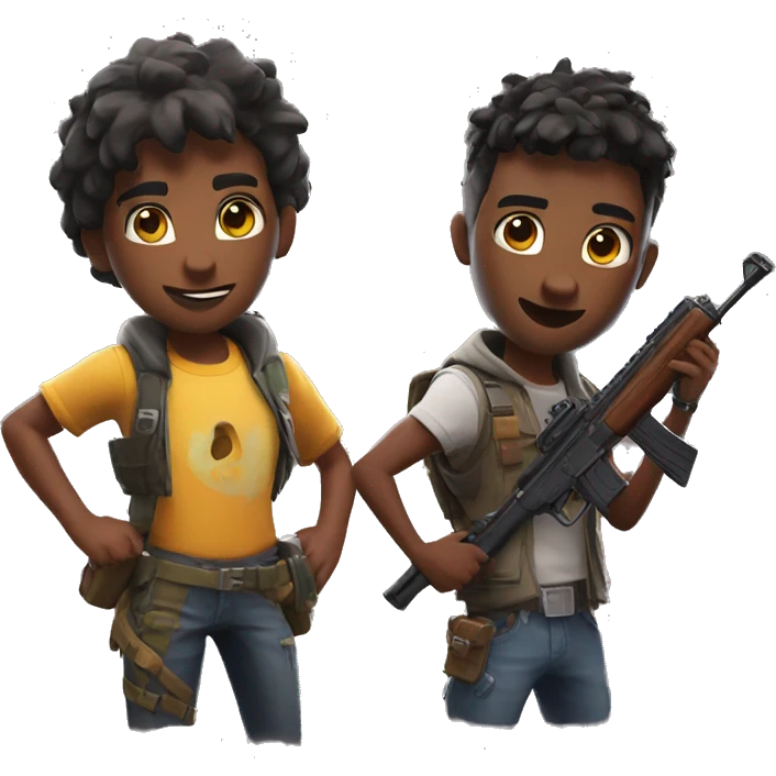 Best friends playing Fortnite  emoji
