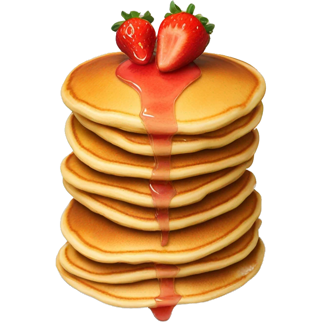 Pancakes with strawberries on top emoji