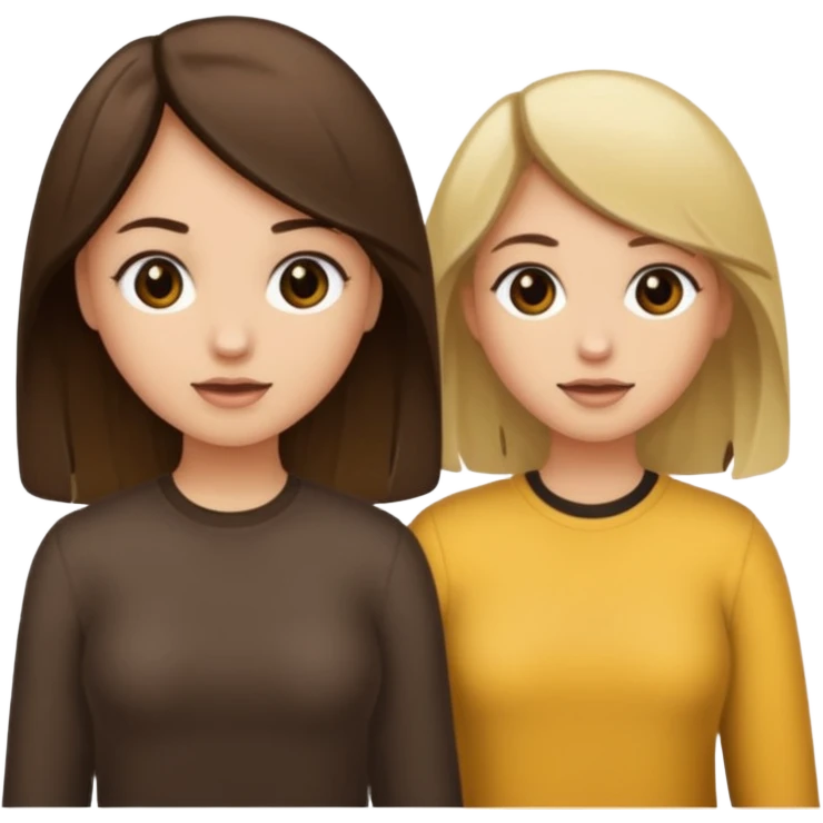 bestiess one with dark brown hair and one with dirty blonde hair emoji