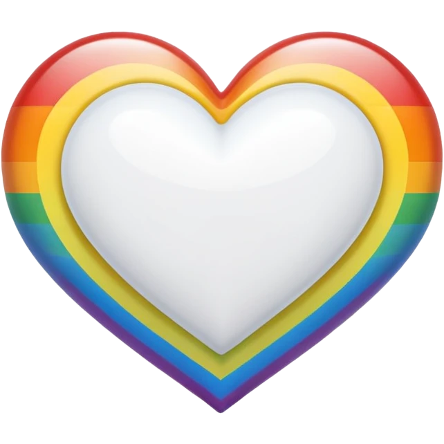 white heart with rainbow dot border emoji