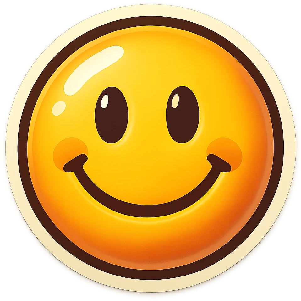 Remove the background, keep the cute emoji with transparent background in retro stickers style. emoji