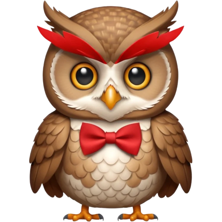 cool happy owl with bowtie on head  emoji