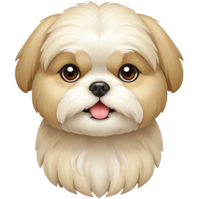 generame la imagen de un perrito raza chitzu de color cremita, totalmente cremita sin esos colores marron oscuro en su cara emoji