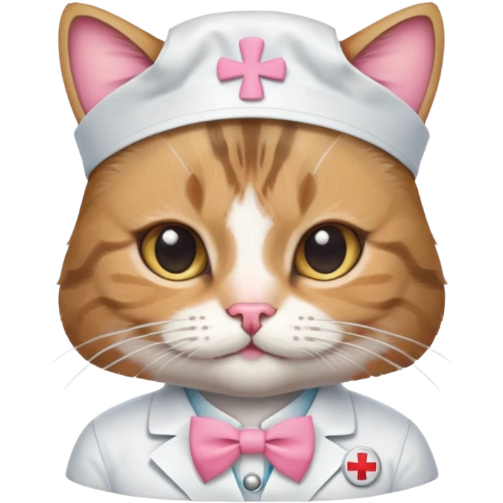 Tabby cat in nurse uniform  emoji