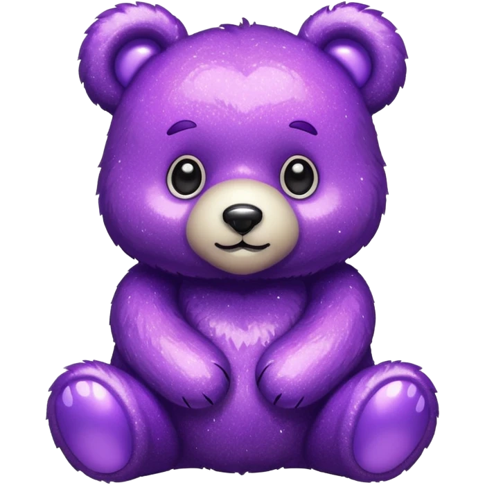glitter purple ursinho emoji