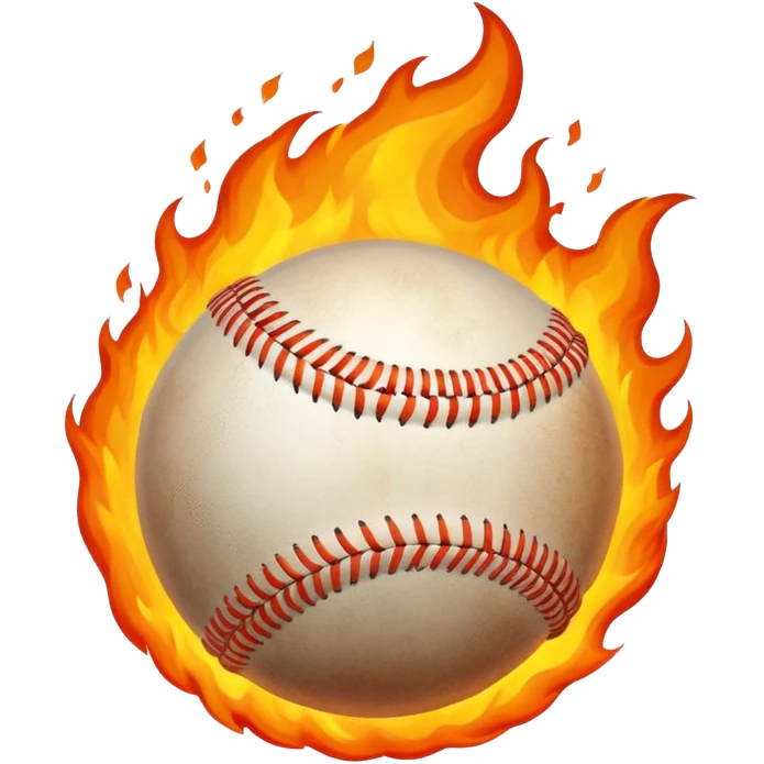 A fire baseball  emoji