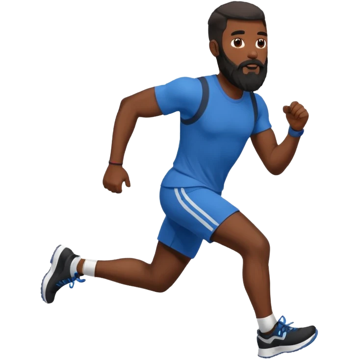 blackman with full beard running exercise sport emoji