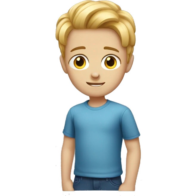 blue-eyed boy with redish- blonde hair middle part emoji