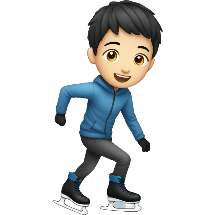 Ice skating boy asian emoji