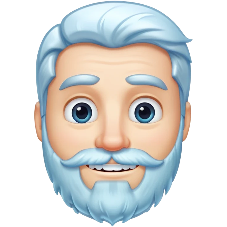 Frozen smile with frozen beard emoji