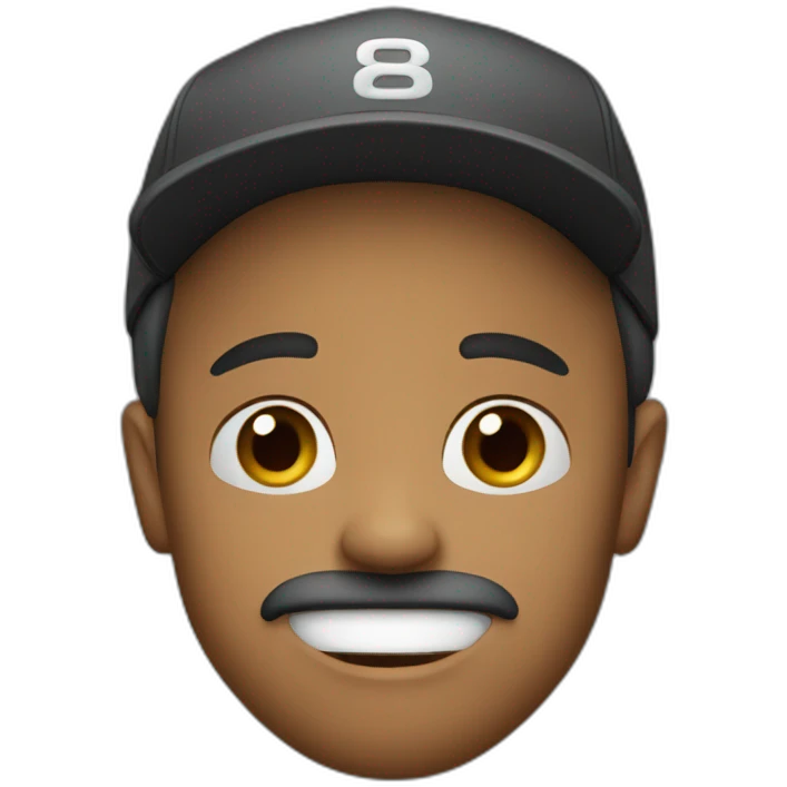 man wearing a cap biting his lip rizzing up emoji