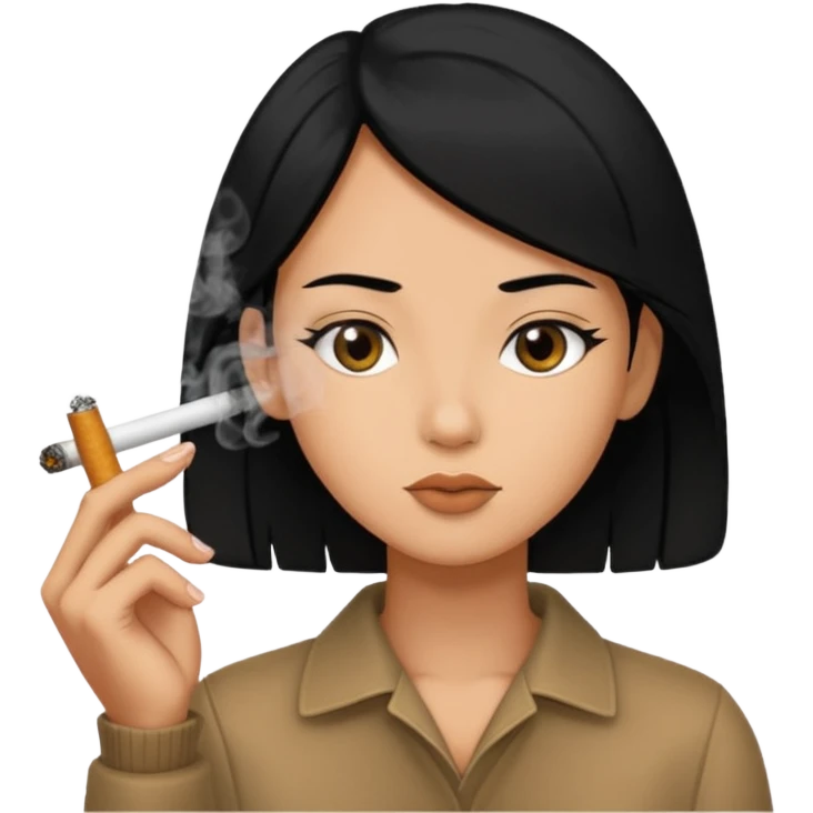 Has una persona fumando, Que tenga pelo negro  emoji