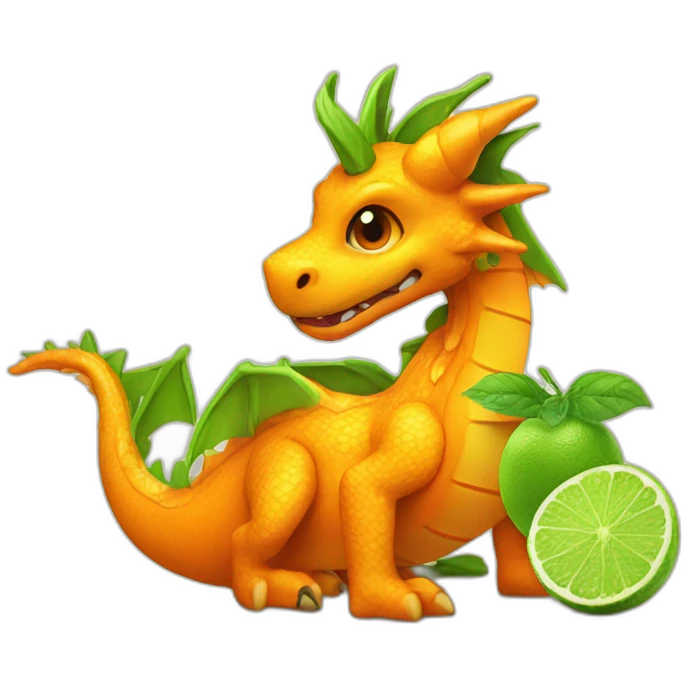 orange dragon with mojito emoji