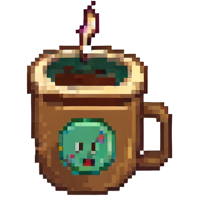 8-bit pixel art emoji,coffee in a coffee cup emoji