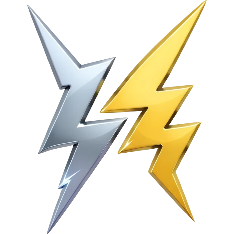 double lightning bolt chrome, both silver color emoji