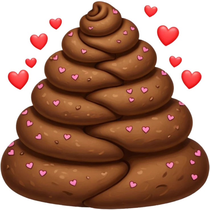 Poop with hearts emoji