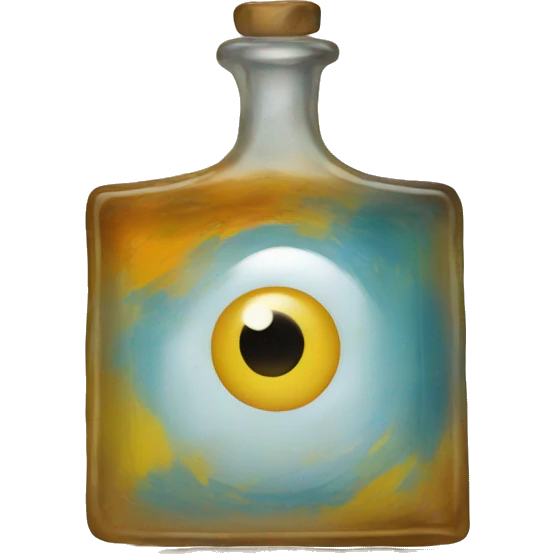 a square glass piece with painting on it emoji