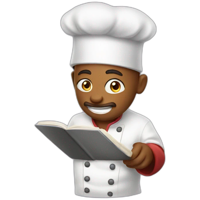 chef reading cooking emoji