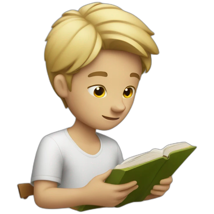 white boy reads a book emoji