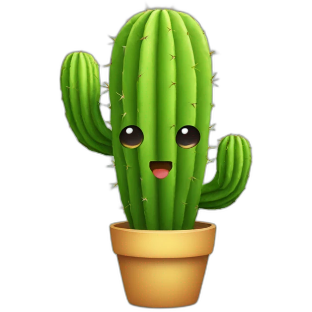 Cactus with a costume emoji