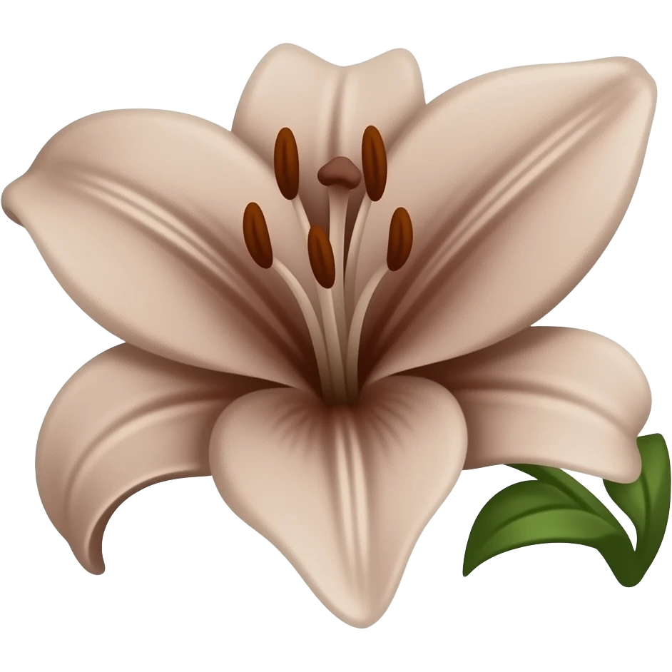 A coffee coloured flower with lily petals emoji