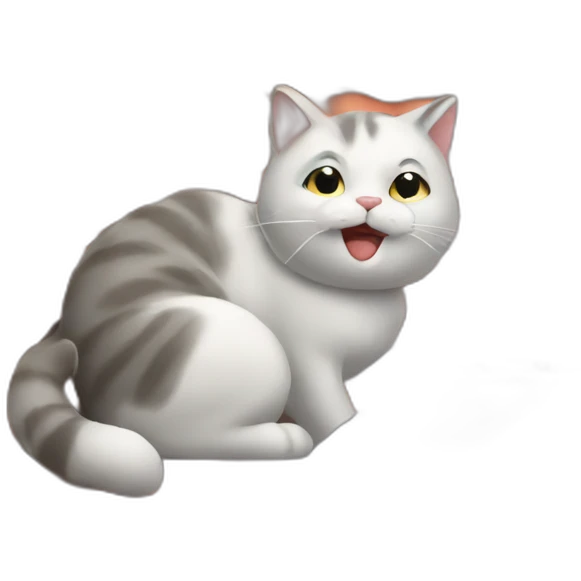 cat working fixing roof on the roof and talk with phone emoji