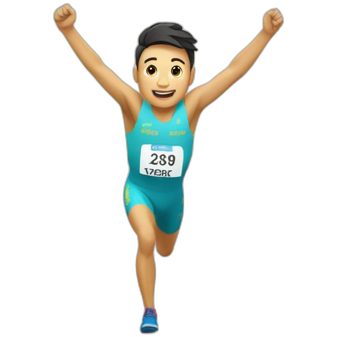 kazakh crossing the finish line emoji