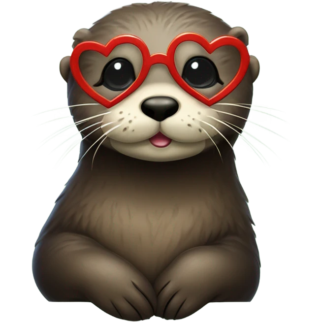 sea otter with heart glasses emoji